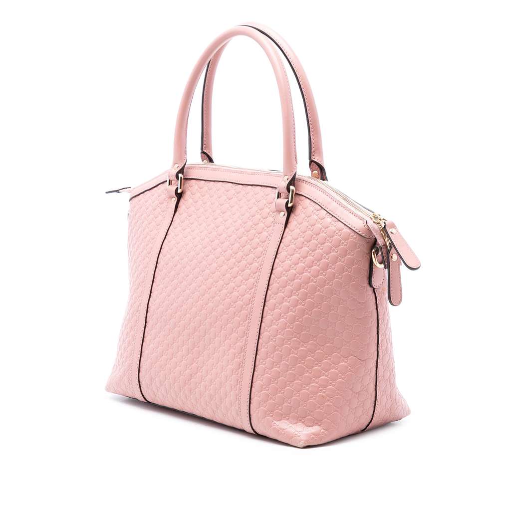 Gucci Large Microguccissima Dome Satchel Pink Leather Good condition - Back View