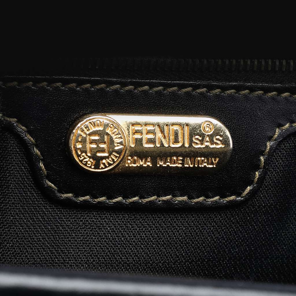 Fendi Pequin Coated Canvas Boston Bag Brown Canvas Good condition - Box View