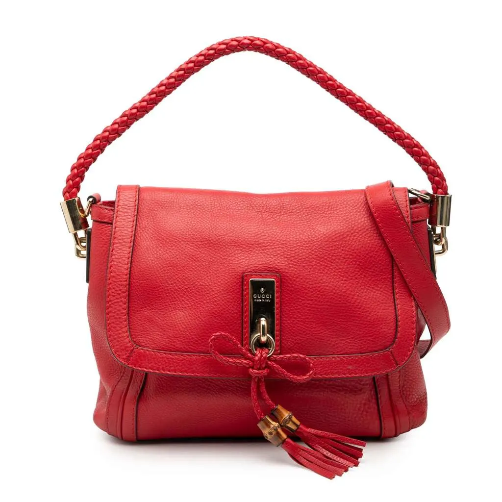 Gucci Leather Bella Satchel Red Leather Very good - Front View
