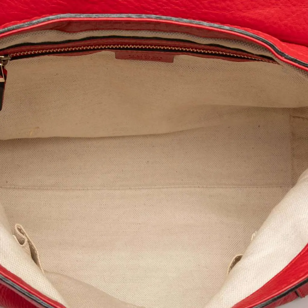Gucci Leather Bella Satchel Red Leather Very good - Model View