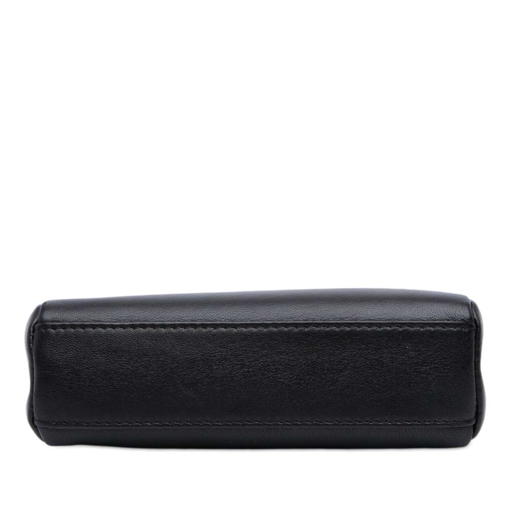 Fendi Micro Nappa Peekaboo Iconic Satchel Black Leather Good condition - Inside View