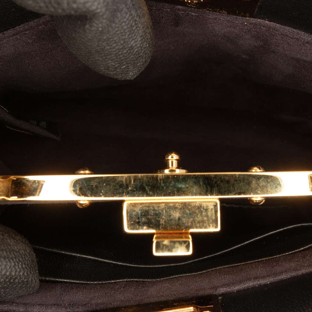 Fendi Micro Nappa Peekaboo Iconic Satchel Black Leather Good condition - Model View