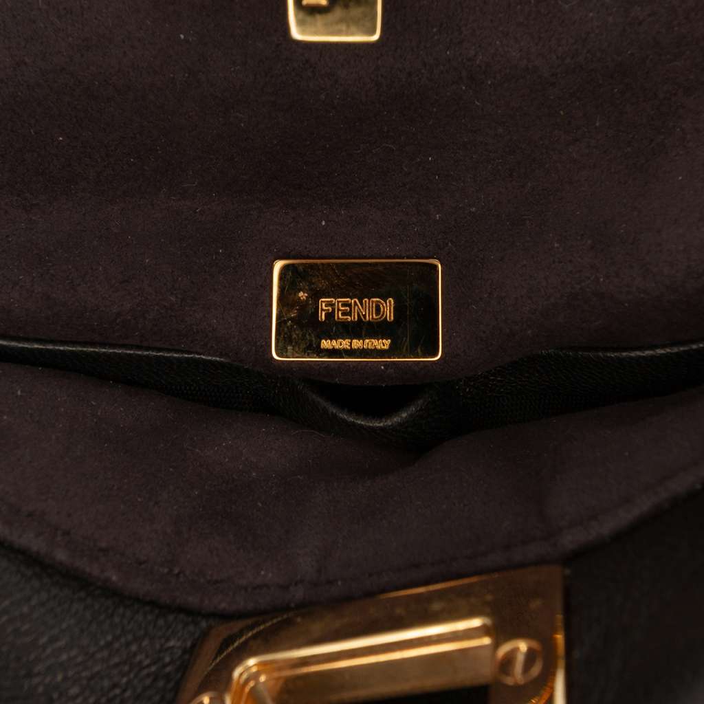 Fendi Micro Nappa Peekaboo Iconic Satchel Black Leather Good condition - Box View
