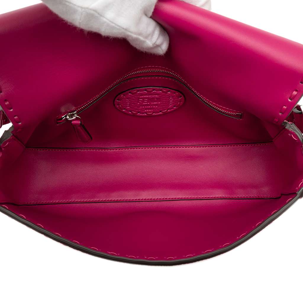 Fendi Leather Selleria Baguette Satchel Pink Leather Good condition - Model View