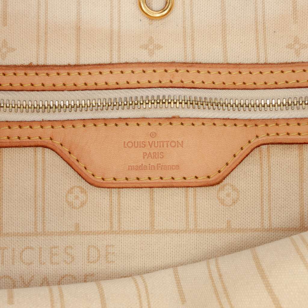 Louis Vuitton Damier Azur Neverfull MM White Good condition - Box View