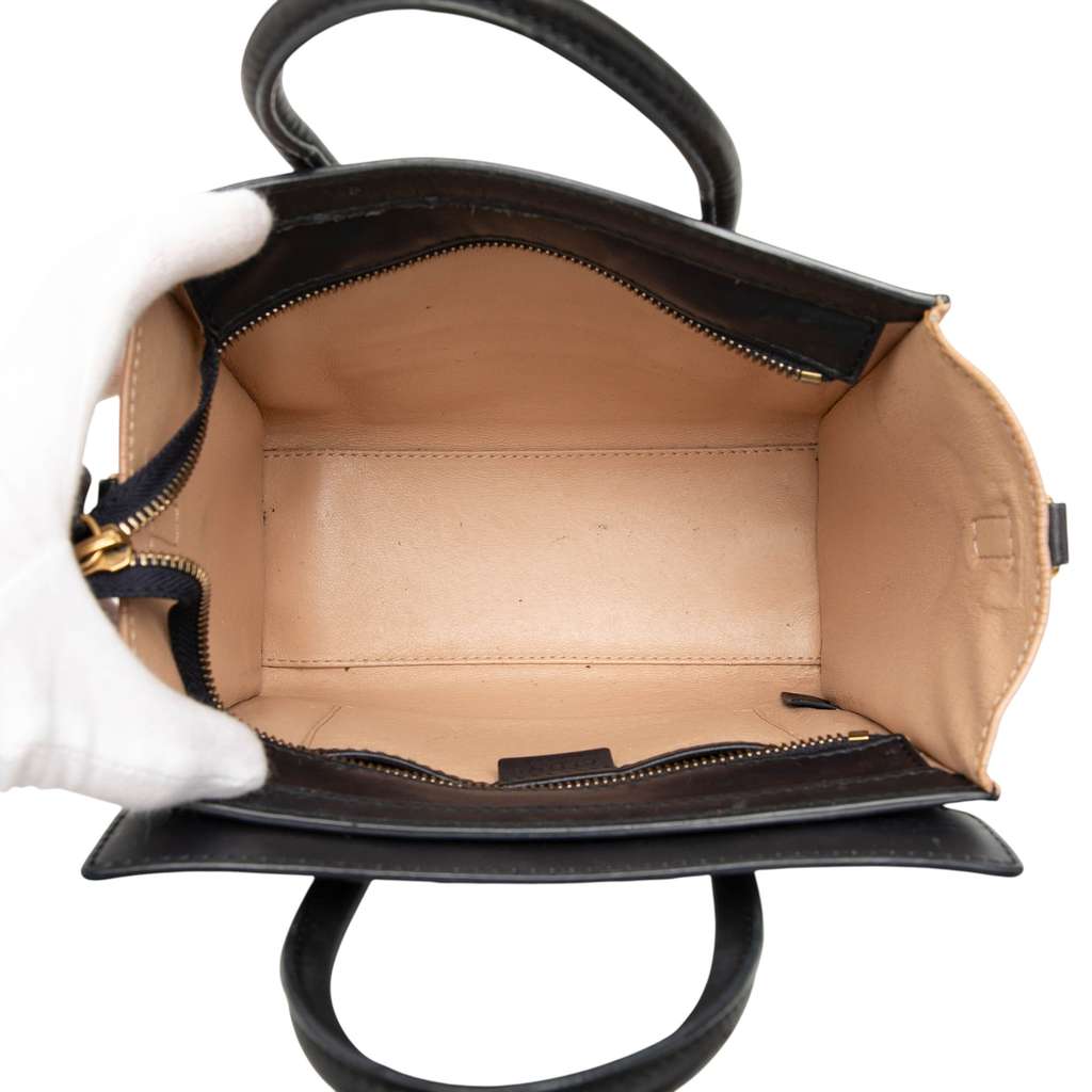 Celine Nano Tricolor Leather Luggage Tote Brown Leather Good condition - Model View