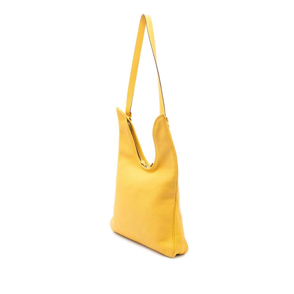Hermès Clemence Massai PM Yellow Leather Good condition - Back View
