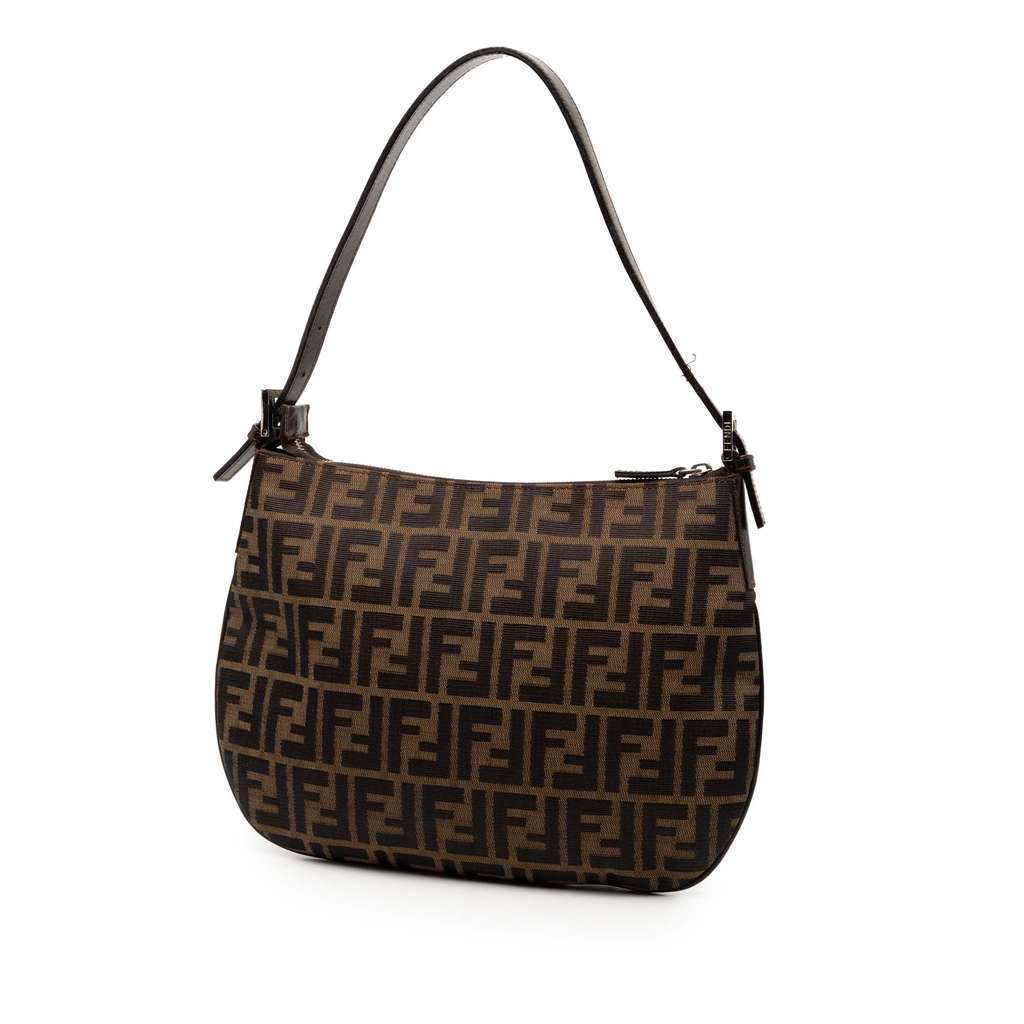 Fendi Zucca Canvas Shoulder Bag Brown Canvas Good condition - Back View