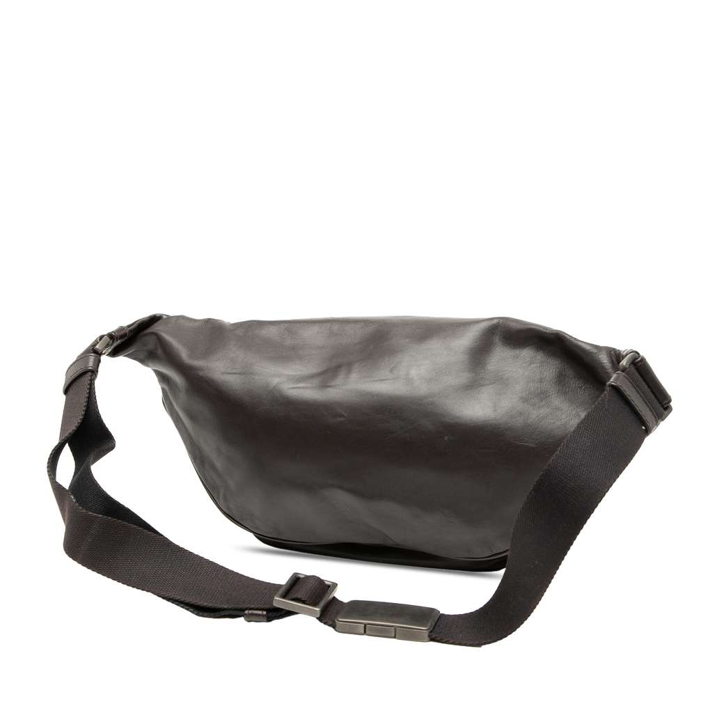 Bottega Veneta Nappa Intrecciato Belt Bag Brown Leather Good condition - Back View