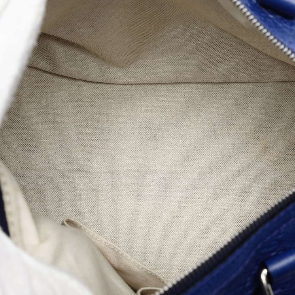 Gucci Medium Guccissima Techno Tag Boston Bag Blue Leather Good condition - Model View