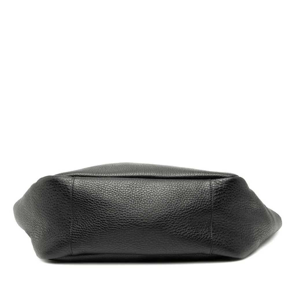 Saint Laurent Grained Deerskin Le 5 a 7 Bea Tote Black Leather Good - Inside View