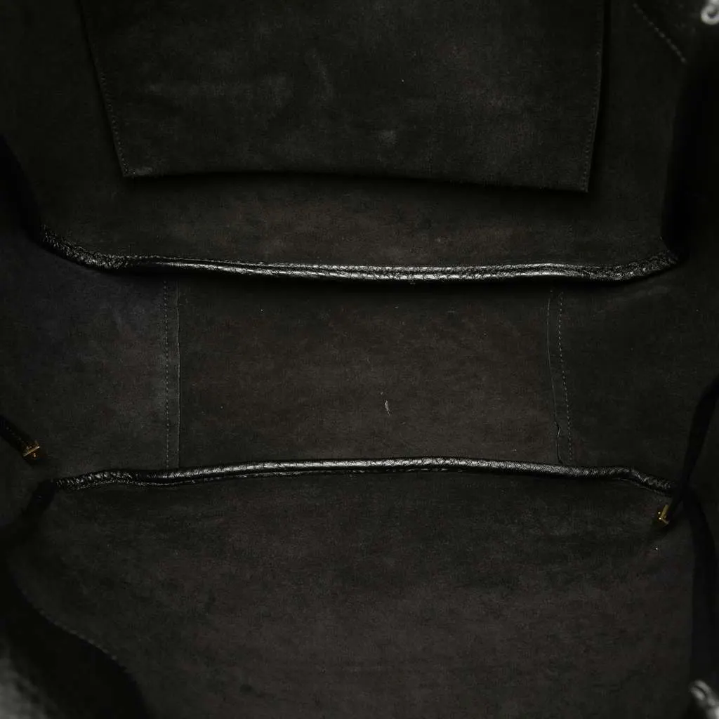 Saint Laurent Grained Deerskin Le 5 a 7 Bea Tote Black Leather Good - Model View