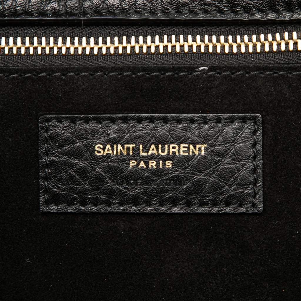 Saint Laurent Grained Deerskin Le 5 a 7 Bea Tote Black Leather Good condition - Box View
