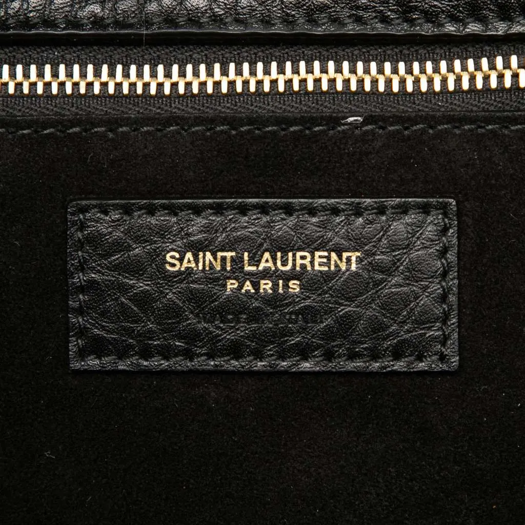 Saint Laurent Grained Deerskin Le 5 a 7 Bea Tote Black Leather Good - Box View