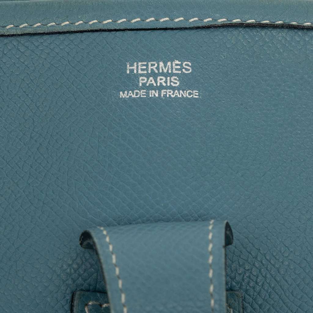 Hermès Epsom Evelyne II 29 Blue Leather Good condition - Box View