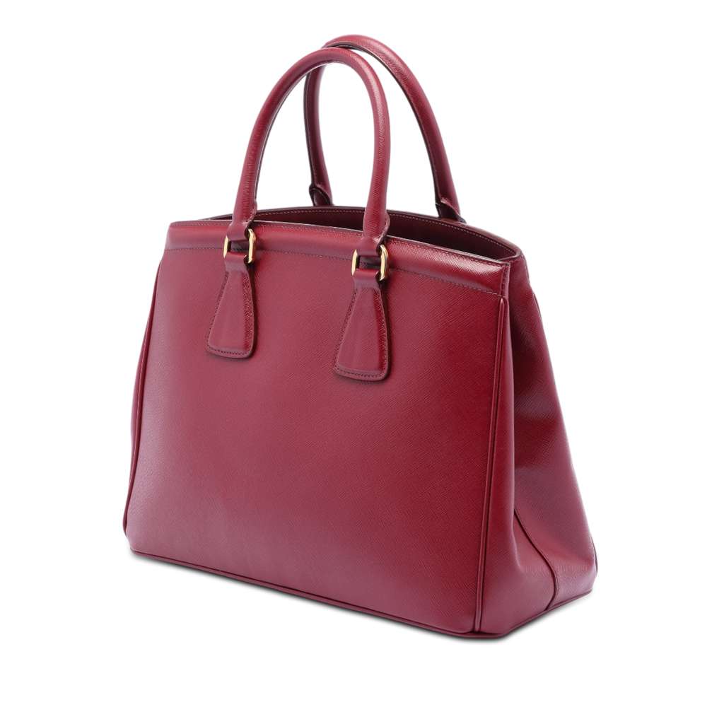Prada Saffiano Lux Parabole Tote Red Leather Good condition - Back View