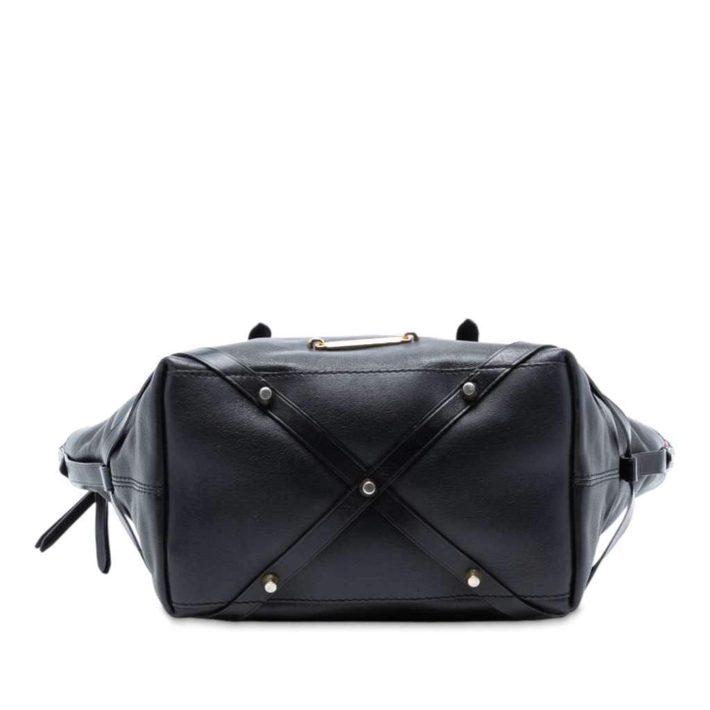 Burberry Small House Check Trimmed Leather Salisbury Tote Black Leather Good condition - Inside View