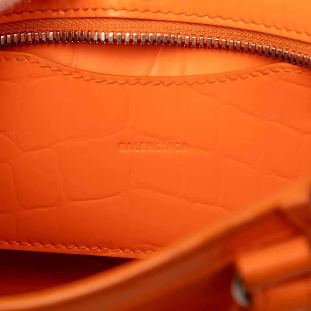 Balenciaga Mini Croc Embossed Calfskin Neo Classic City Orange Leather Good condition - Box View