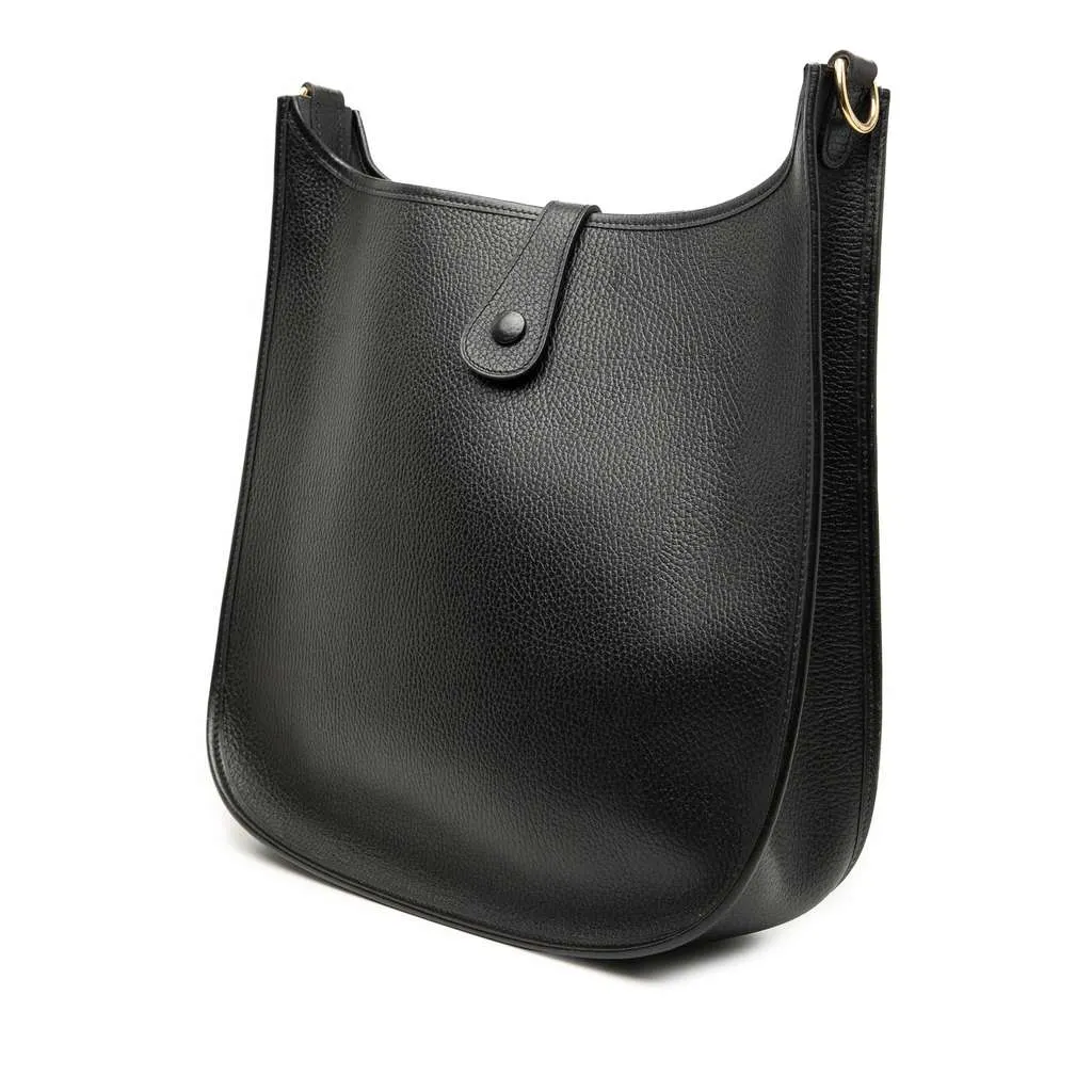 Hermès Clemence Evelyne III 33 Black Leather Very good - Back View