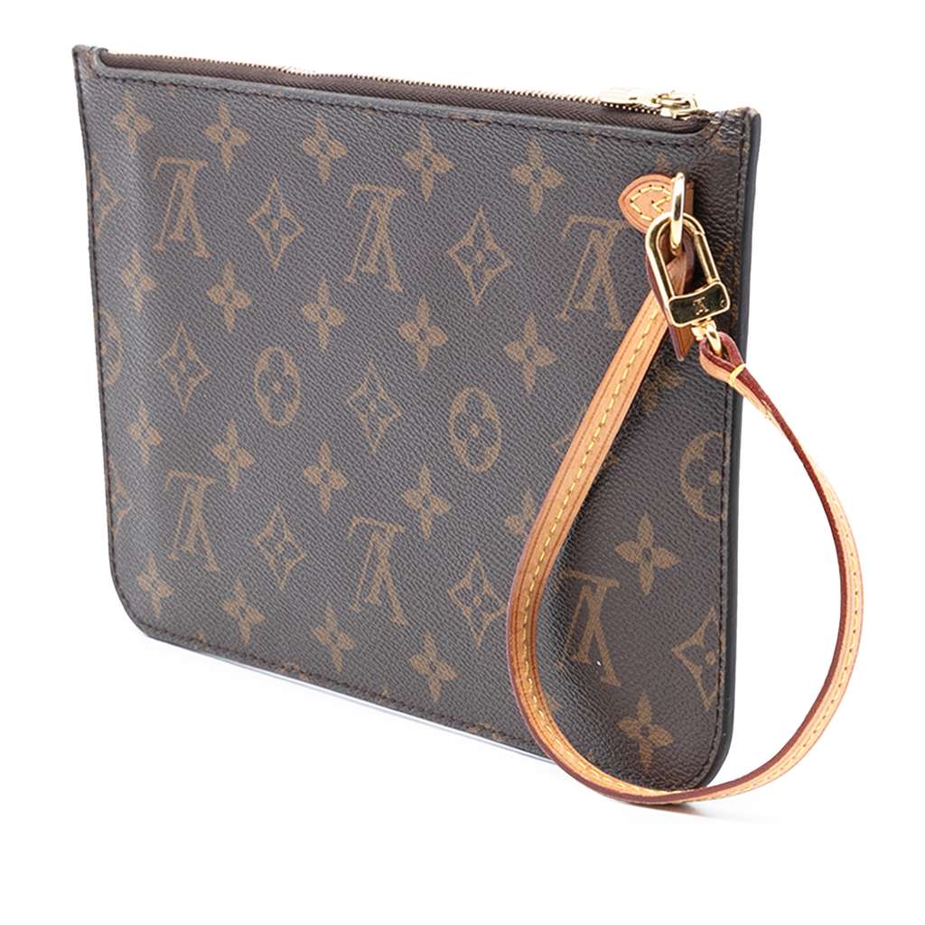 Louis Vuitton Monogram Neverfull Pouch Brown Good condition - Back View