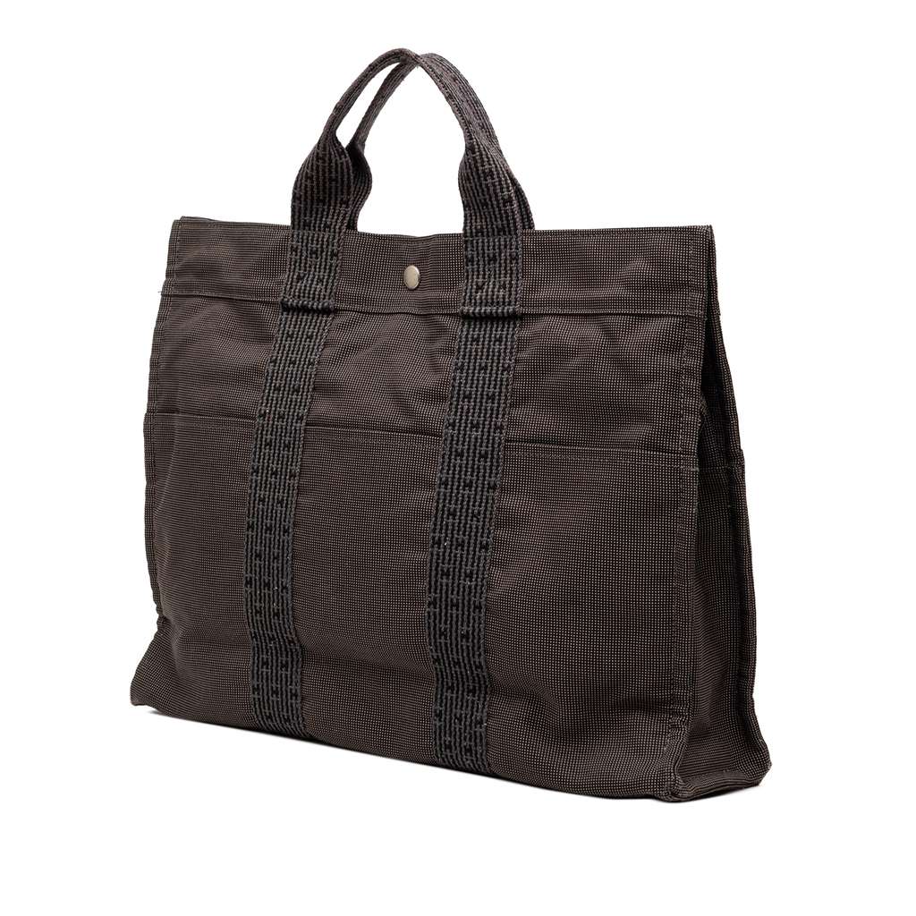 Hermès Canvas Herline MM Grey Canvas Good condition - Back View