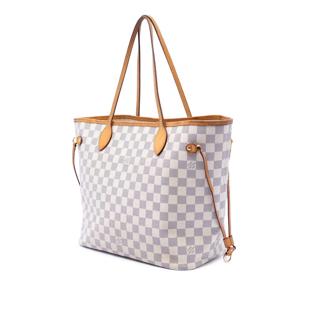 Louis Vuitton Damier Azur Neverfull MM White Good condition - Back View