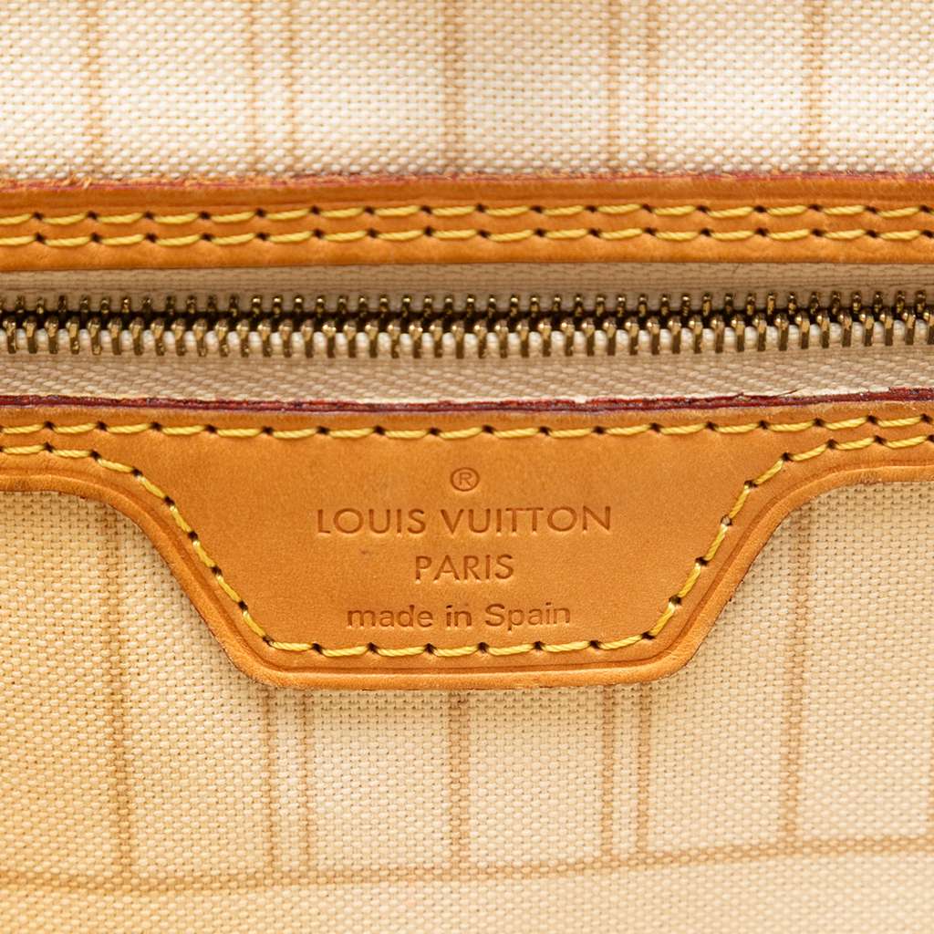 Louis Vuitton Damier Azur Neverfull MM White Good condition - Box View