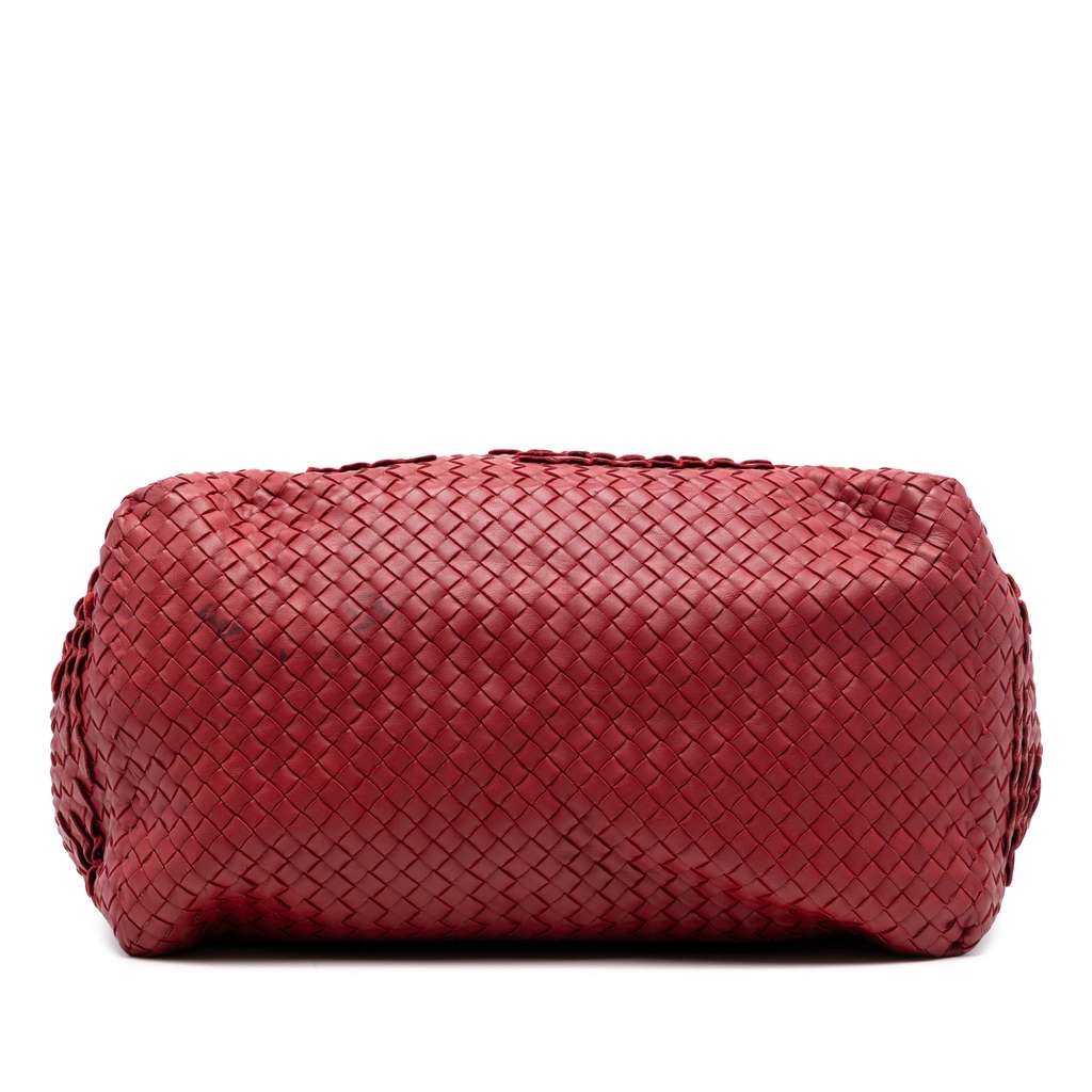 Bottega Veneta Nappa Intrecciato Ruffle Tote Red Leather Good condition - Inside View