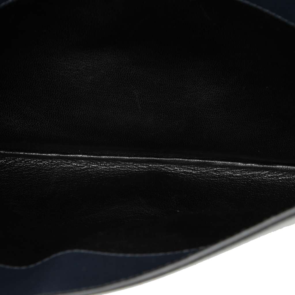 Prada Large Saffiano Lux Envelope Pushlock Clutch Blue Leather Good condition - Model View