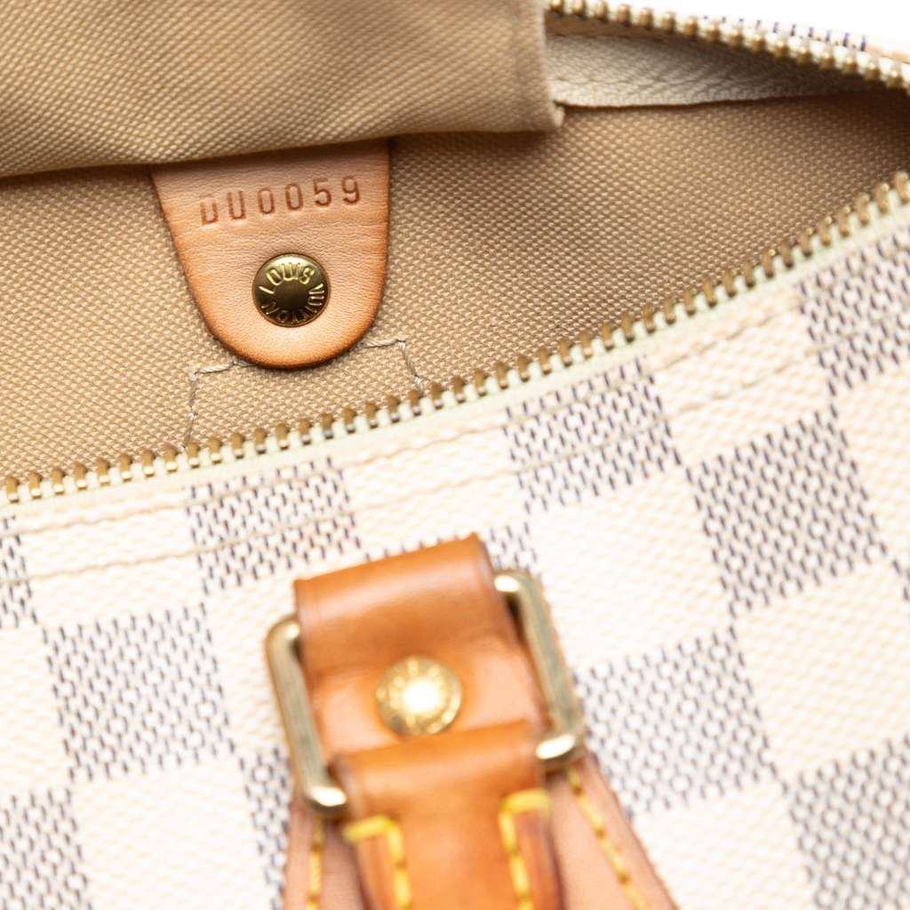 Louis Vuitton Damier Azur Speedy 30 White Good condition - Box View