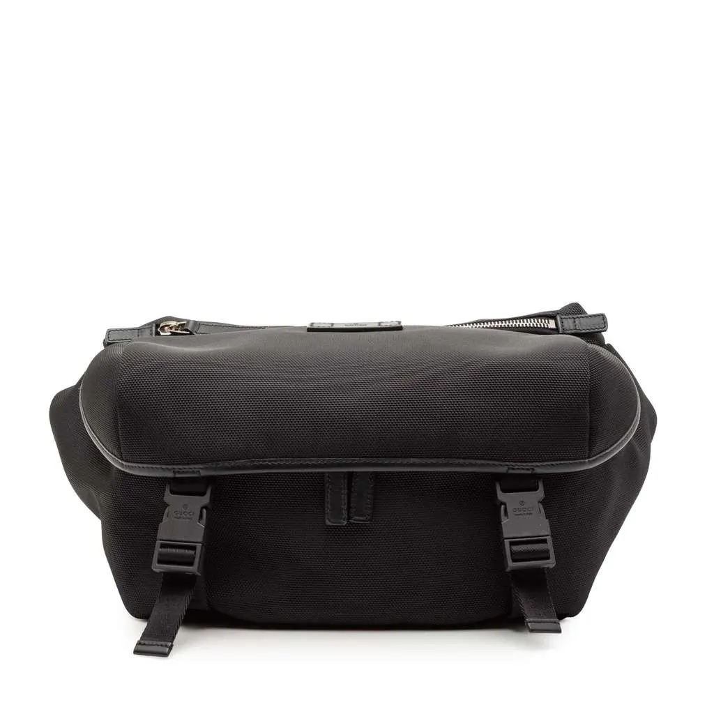 Gucci Canvas Techno Web Belt Bag Black Canvas Very good - Front View