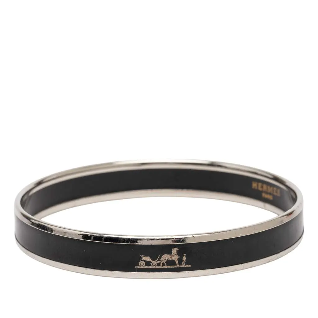 Hermès Narrow Enamel Calech Bangle Bracelet 65 Black Very good - Back View