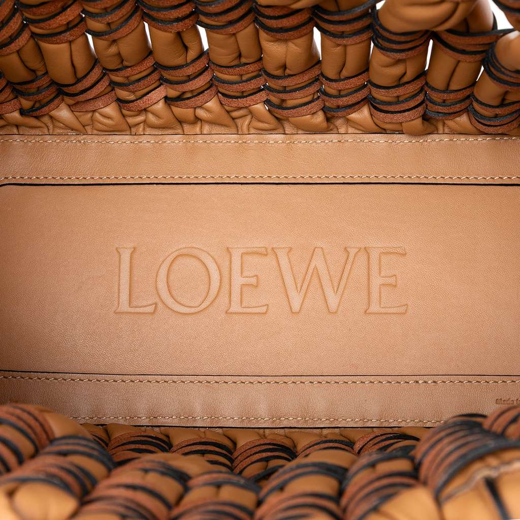 Loewe Small Nappa Tubular Basket Tote Brown Leather Good condition - Model View