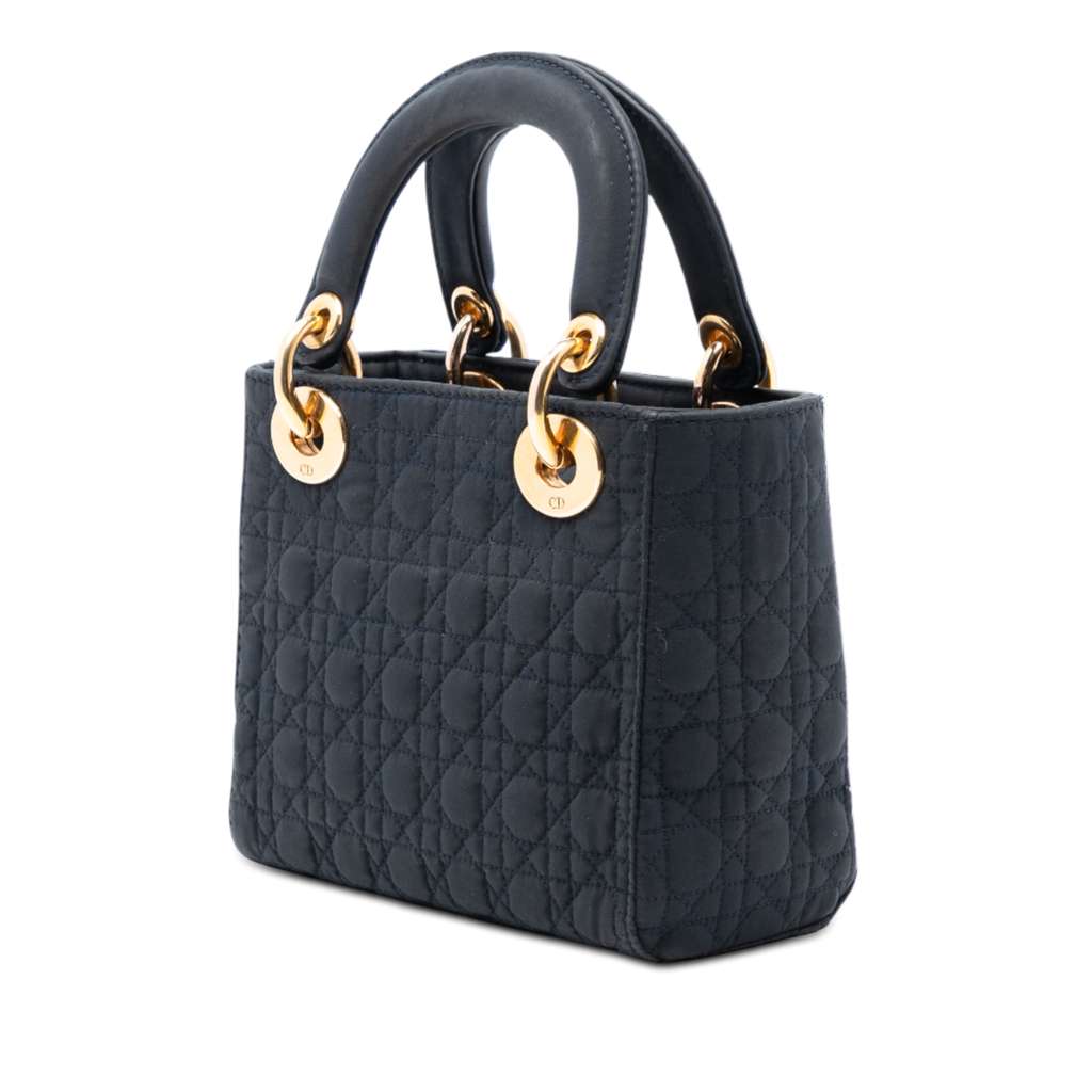 Dior Mini Nylon Cannage Lady Dior Black Good condition - Back View