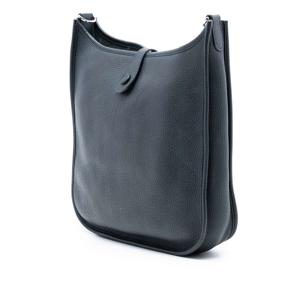 Hermès Clemence Evelyne III 29 Blue Leather Good condition - Back View