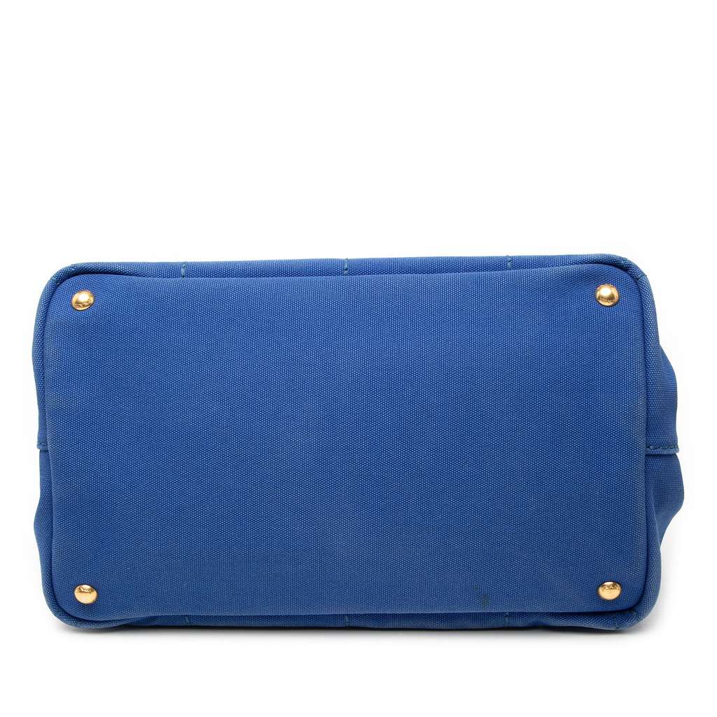 Prada Canvas Canapa Logo Satchel Blue Canvas Good condition - Inside View