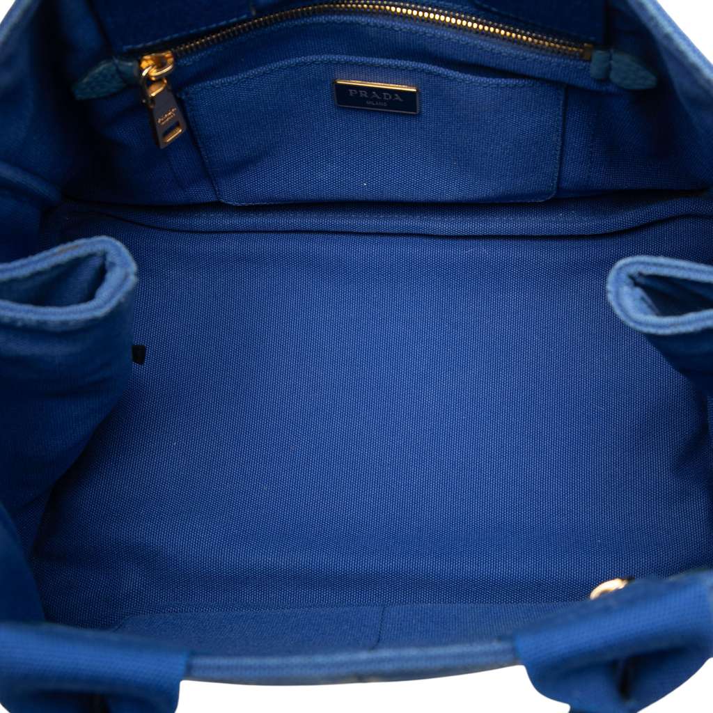 Prada Canvas Canapa Logo Satchel Blue Canvas Good condition - Model View