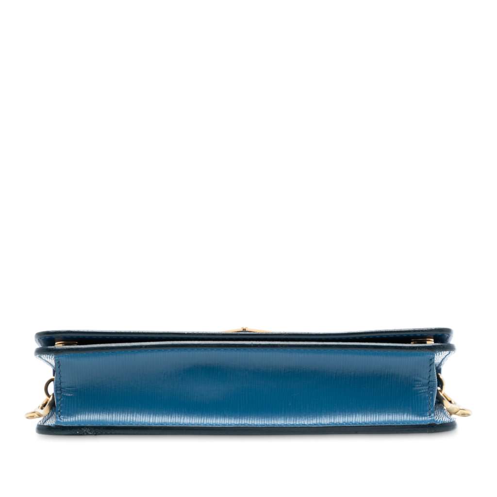 Prada Vitello Move Wallet On Chain Blue Leather Good condition - Inside View
