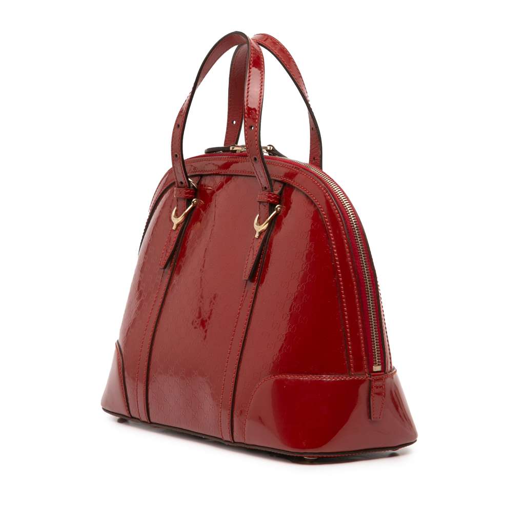 Gucci Medium Microguccissima Patent Nice Dome Satchel Red Leather Good condition - Back View