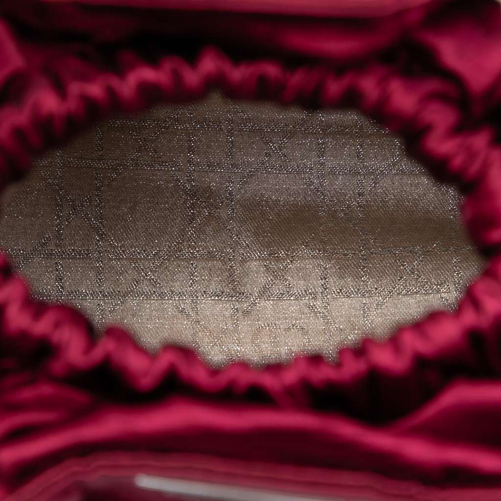 Dior Mini Satin Malice Pearl Handbag Red Satin Good condition - Model View