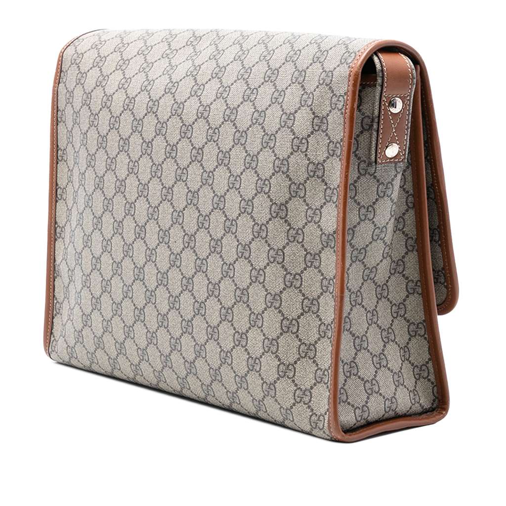 Gucci GG Supreme Web Messenger Bag Brown Canvas Good condition - Back View