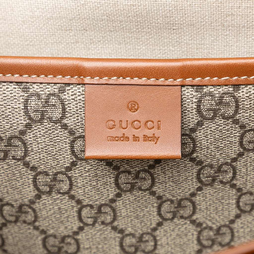 Gucci GG Supreme Web Messenger Bag Brown Canvas Good condition - Box View
