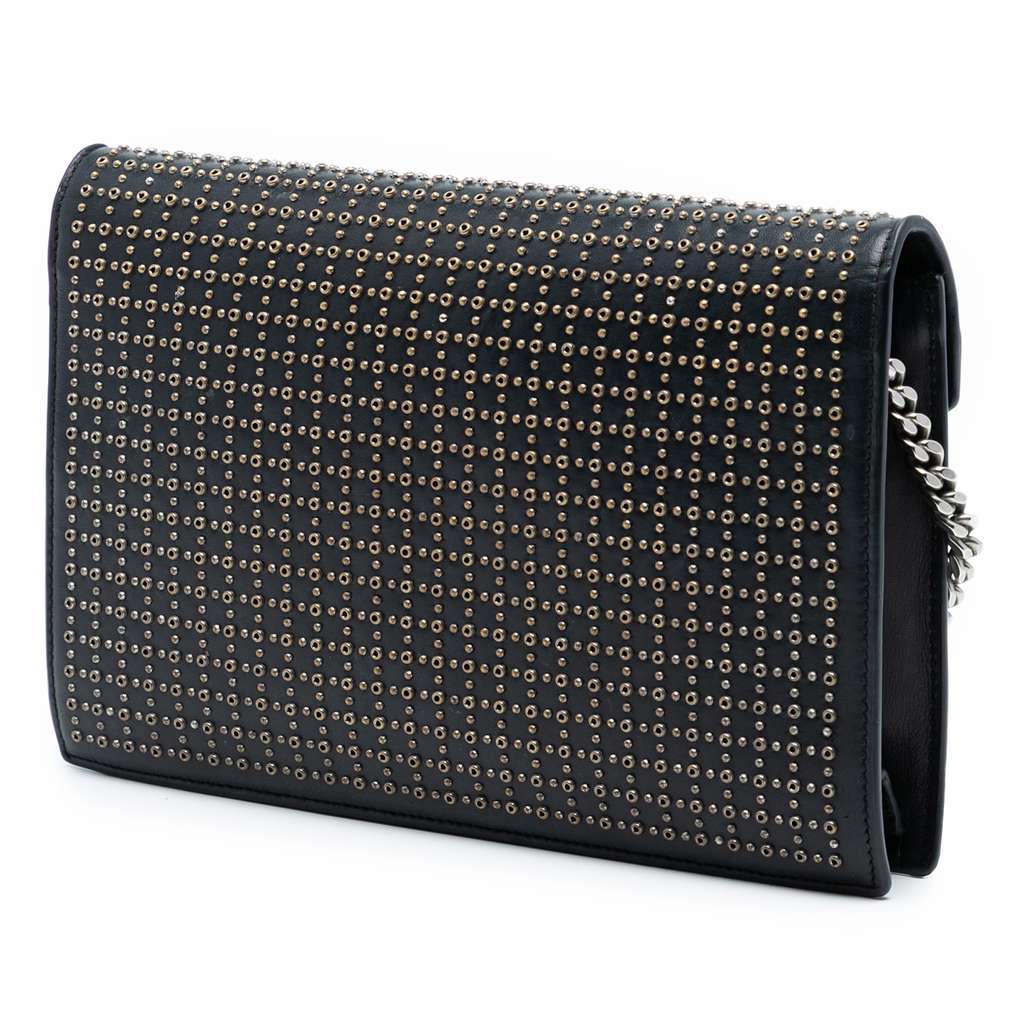 Saint Laurent Studded Leather Monogram Le Sept Chain Bag Black Leather Good condition - Back View