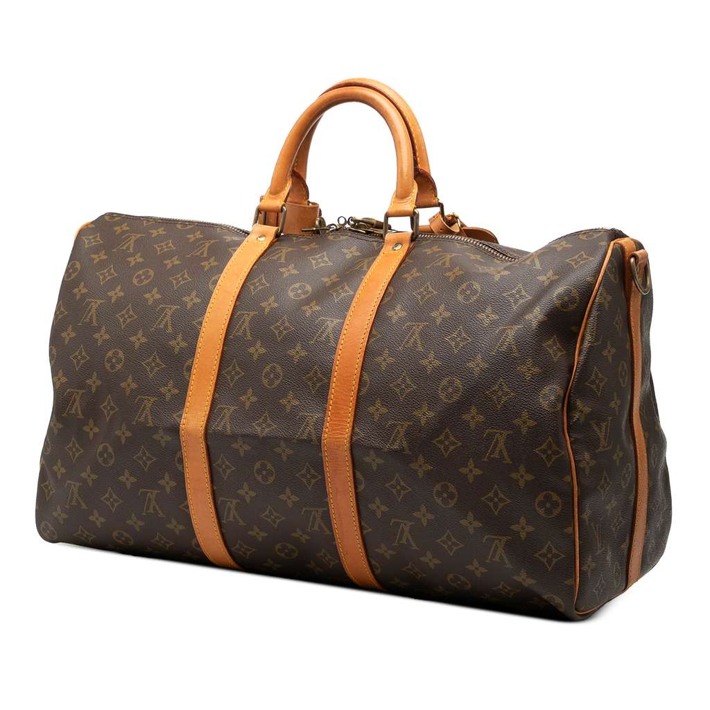 Louis Vuitton Monogram Keepall Bandouliere 50 Brown Good condition - Back View