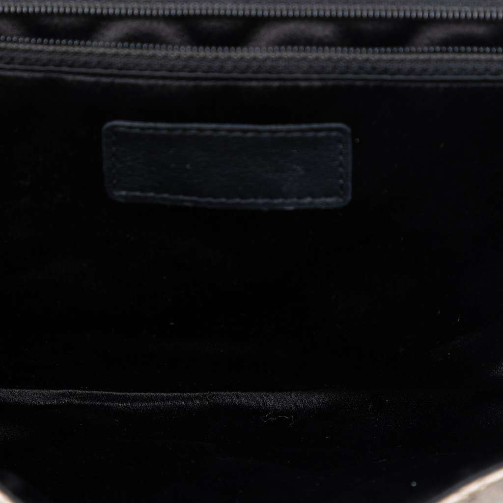 Chanel CC Quilted Metallic Lambskin Butterfly Chain Clutch Gold Leather Good condition - Model View