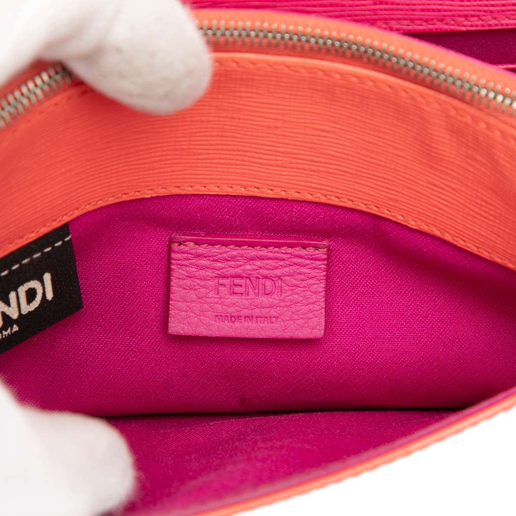 Fendi Vitello Elite Crystal Eye Monster Continental Wallet on Chain Orange Leather Good condition - Box View