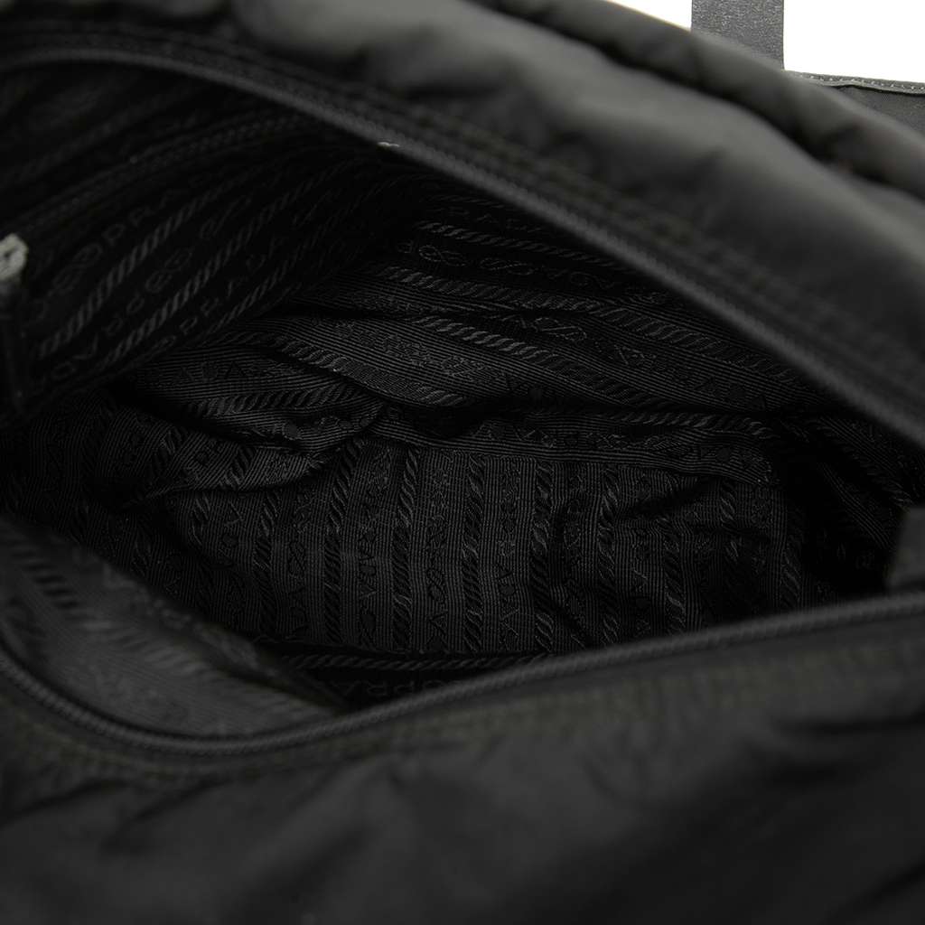 Prada Tessuto Double Buckle Messenger Bag Black Good condition - Model View