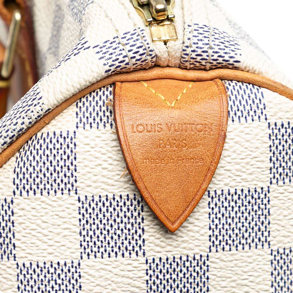 Louis Vuitton Damier Azur Speedy 30 White Good condition - Box View