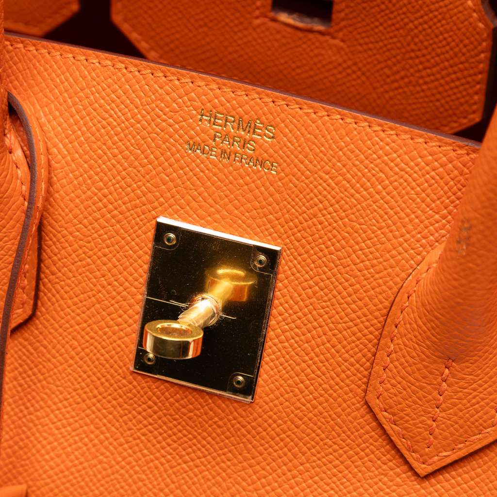Hermès Epsom Birkin Retourne 35 Orange Leather Good condition - Box View