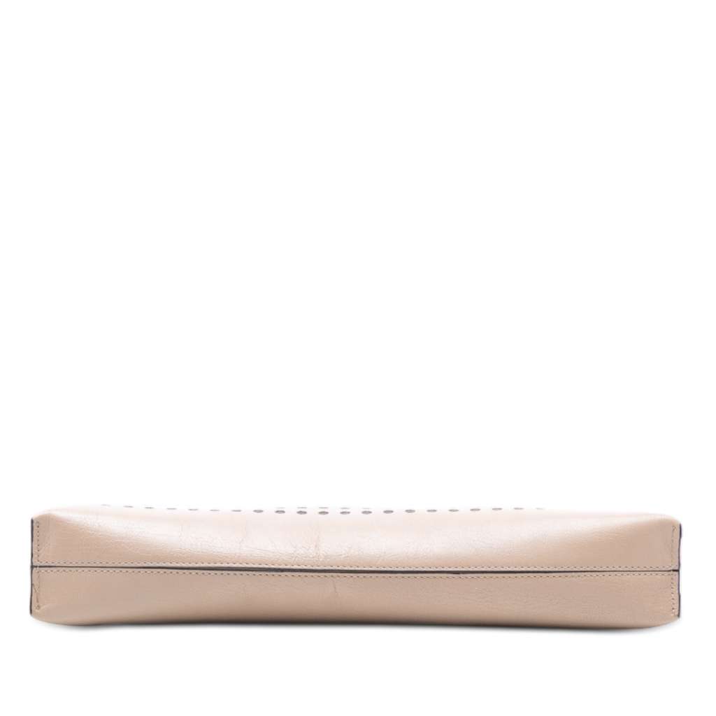 Loewe Perforated Leather Anagram Clutch Brown Leather Good condition - Inside View